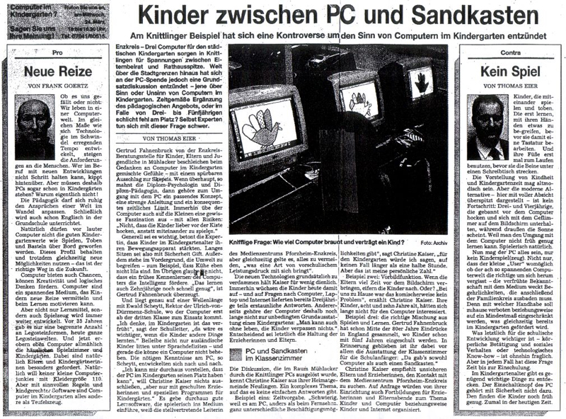 Kinder zwischen PC und Sandkasten