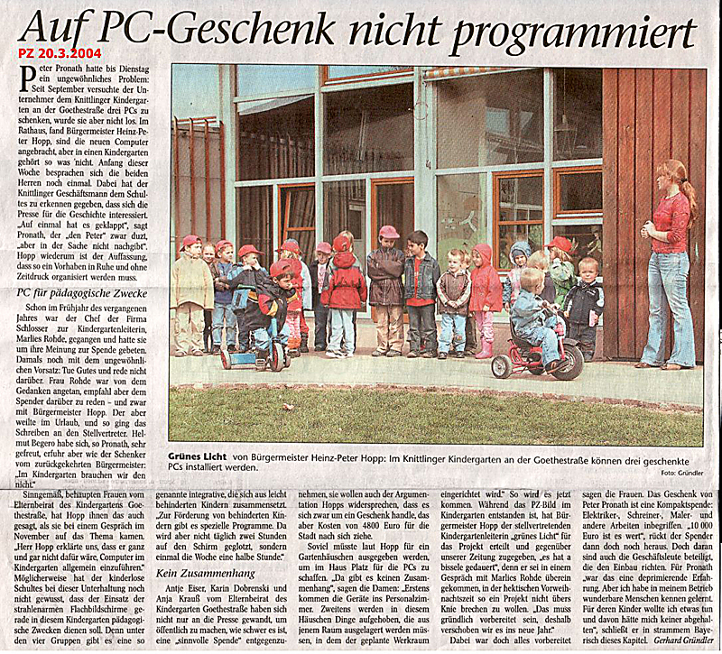 Auf PC Geschenk nicht programmiert