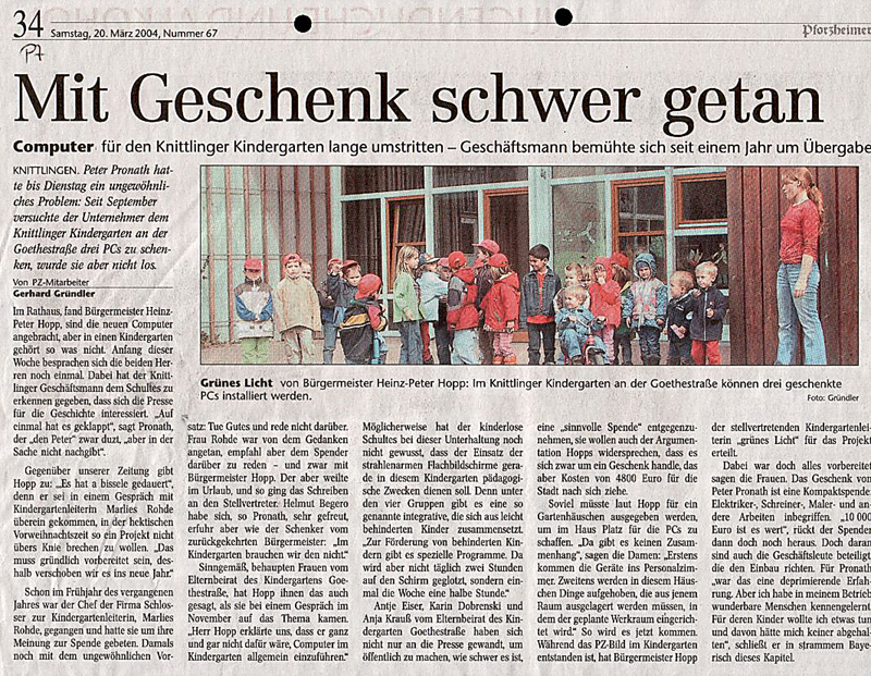 Mit Geschenk schwer getan